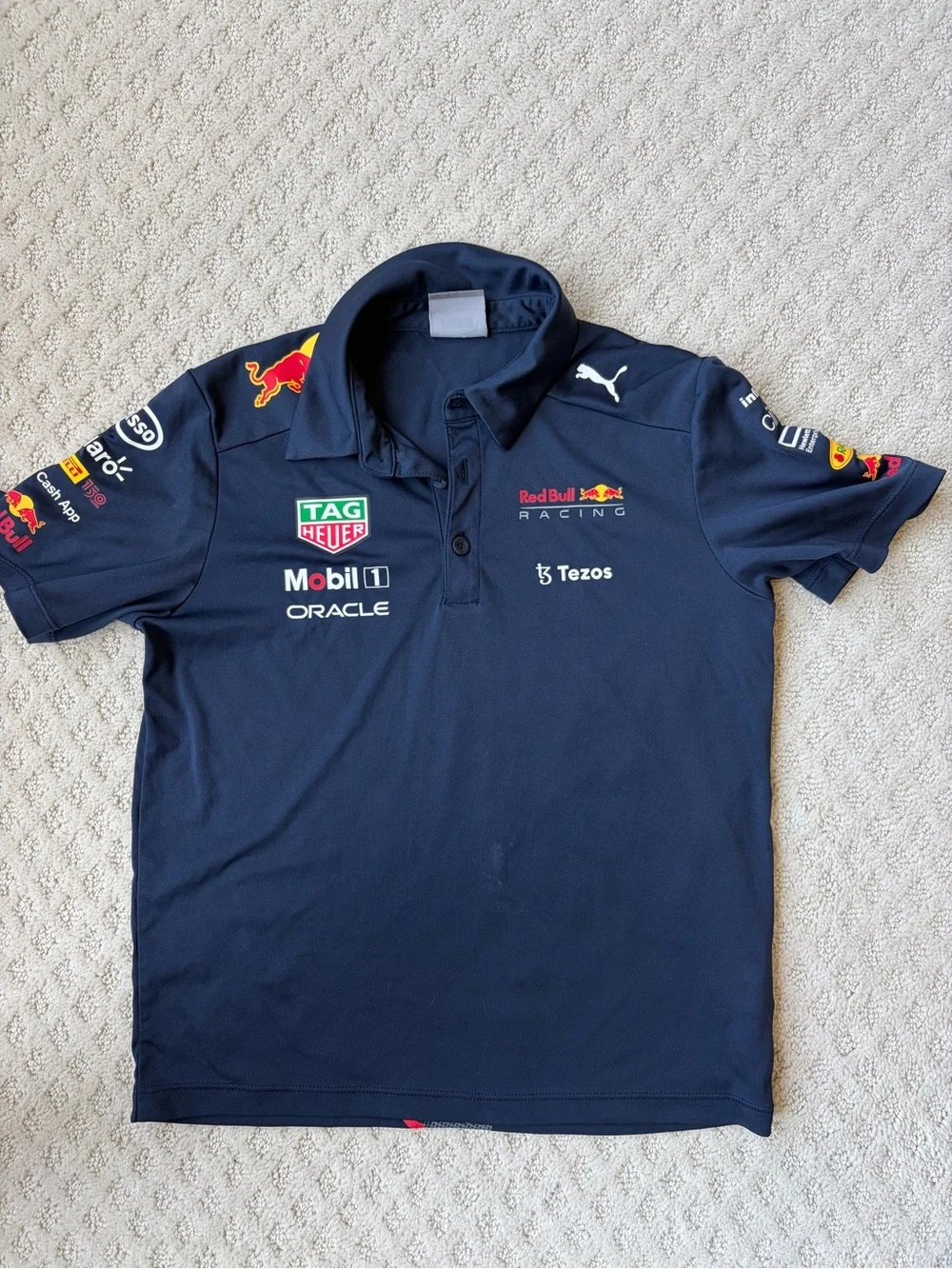 Navy and Red Kids Racing Polo Shirt by Puma